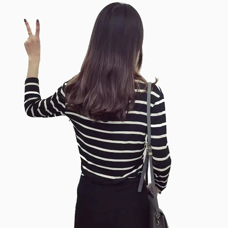 New 2017 Autumn Strip Crop Tops European Style Sexy Deep V Neck Cross T shirt Girl T-shirt Hollow Out Cropped Top For Women | Женская