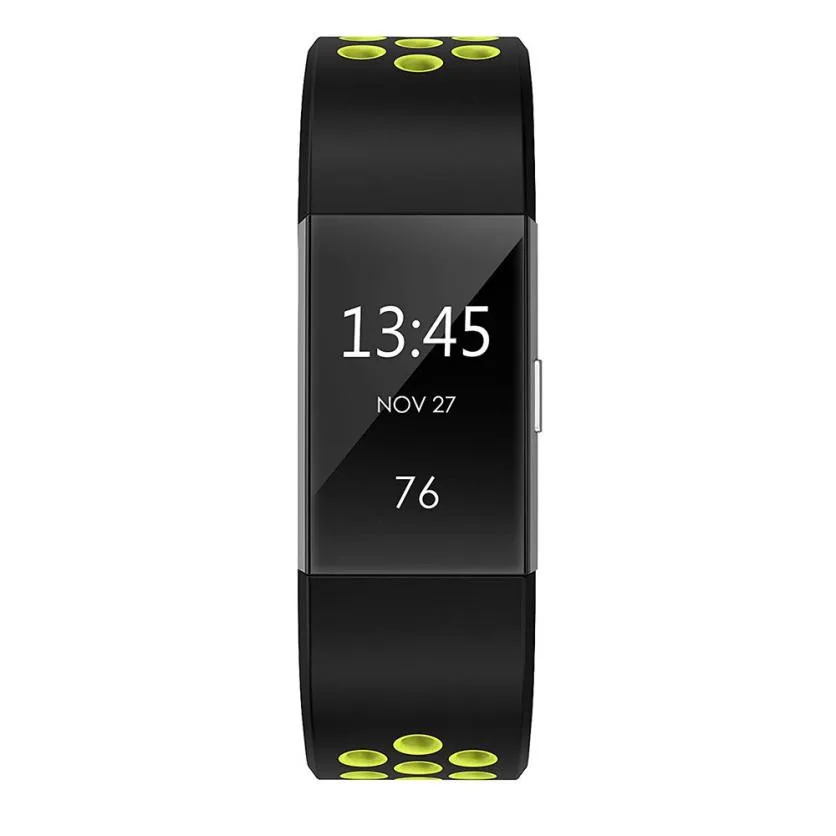New Fashion Double Color Sports Silicone Bracelet Strap Band For Fitbit Charge 2 wearable devices smartwatch relogios horloge@ |