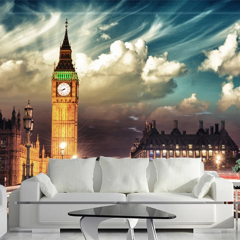 Night City Building Big Ben 3d Papel Mural Wallpaper Wall Photo Murals for Living Room Sofa Background | Обустройство дома