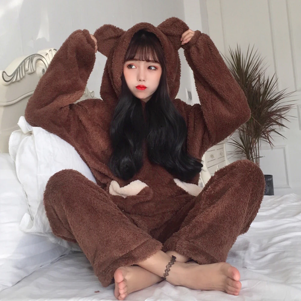 2018 зимние Повседневное корейский стиль Для женщин пижамные комплекты с