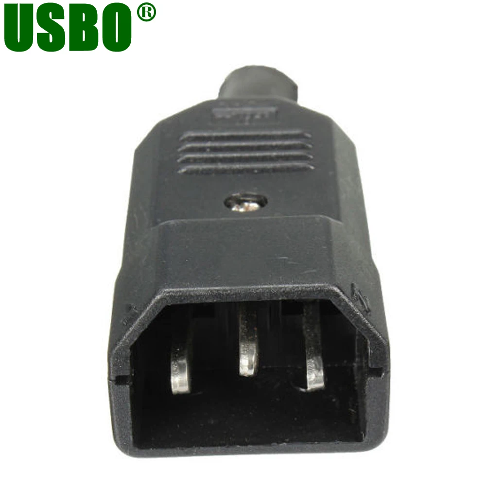 10 шт. новинка оптовая продажа цена 10A 250V черный IEC C14 мужской вилка подключения C13