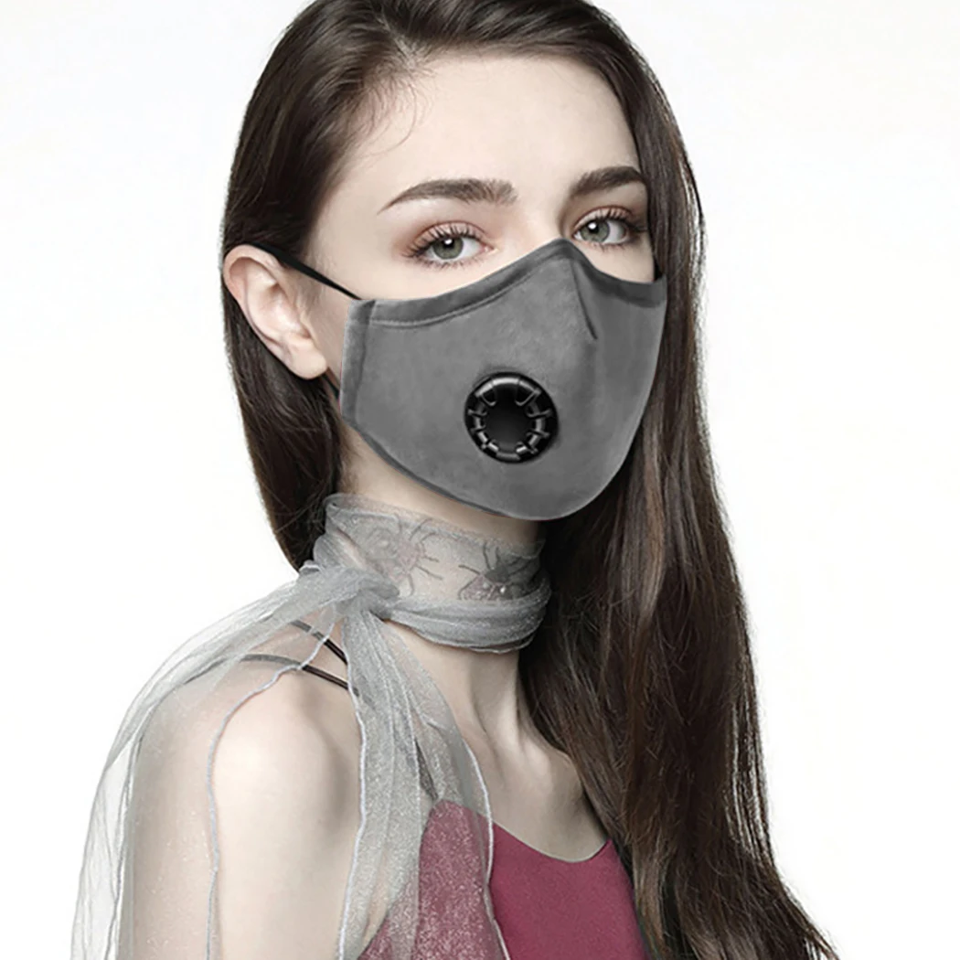 Хлопок PM2.5 противопылевая Маска дыхательный клапан Анти-пыль рот маска фильтр с активированным углем респиратор рот Муфельная черная маска для лица