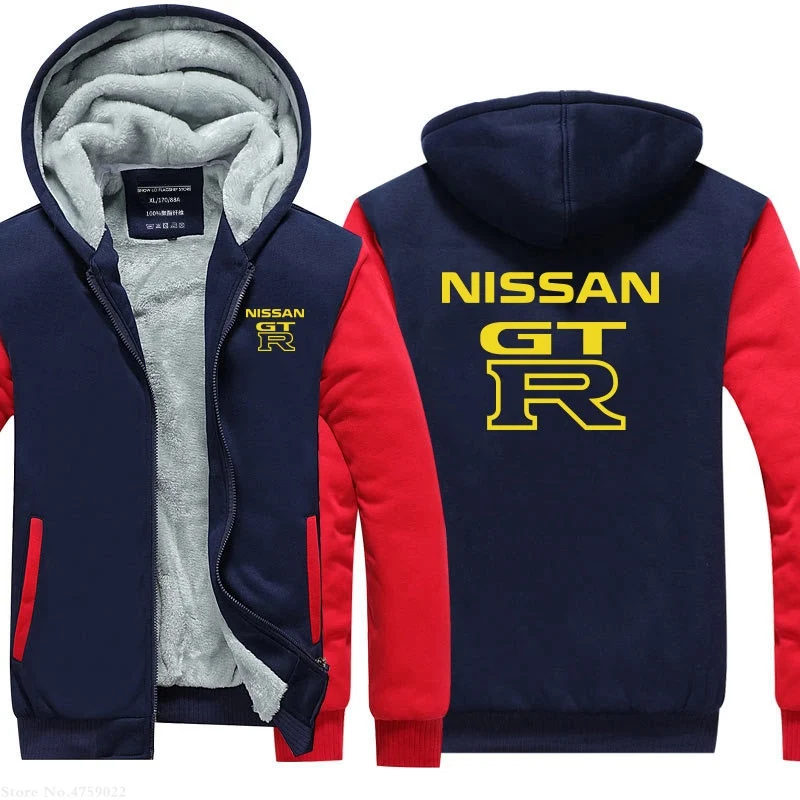 Новинка зимние толстовки для мужчин теплая толстовка Nissan GTR зимняя утепленная