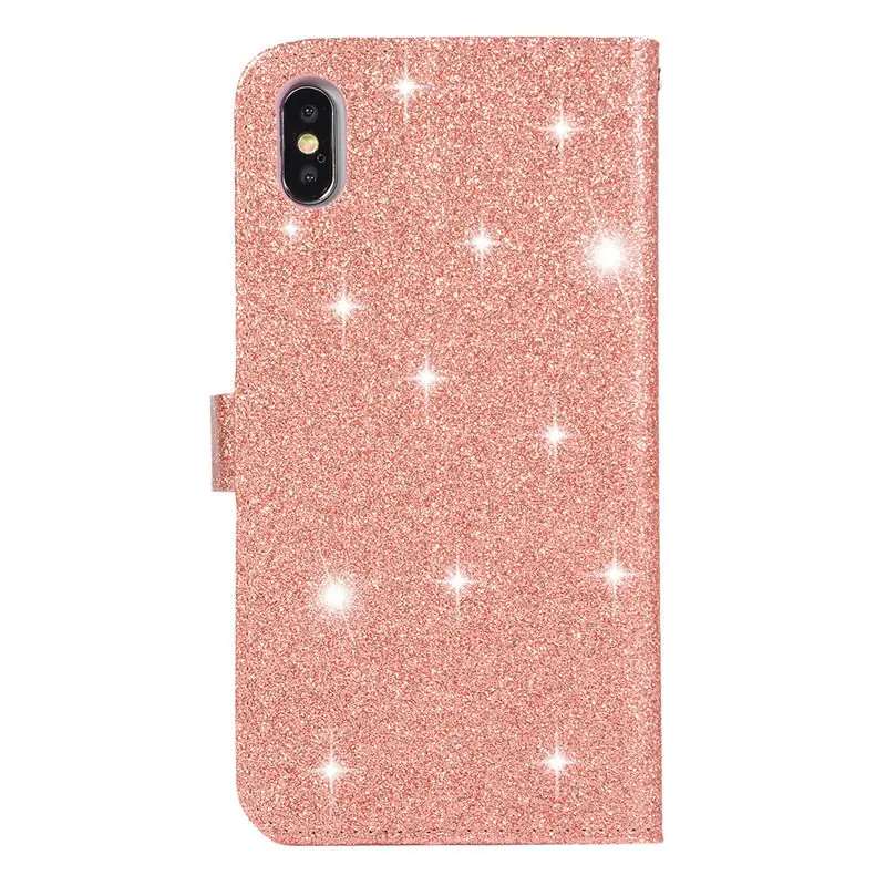 Кожаный чехол-бумажник с откидной крышкой для iPhone 5 6 6s 7 8 Plus X xs Max блестщик Чехол-бумажник для XR чехол для телефона Coque