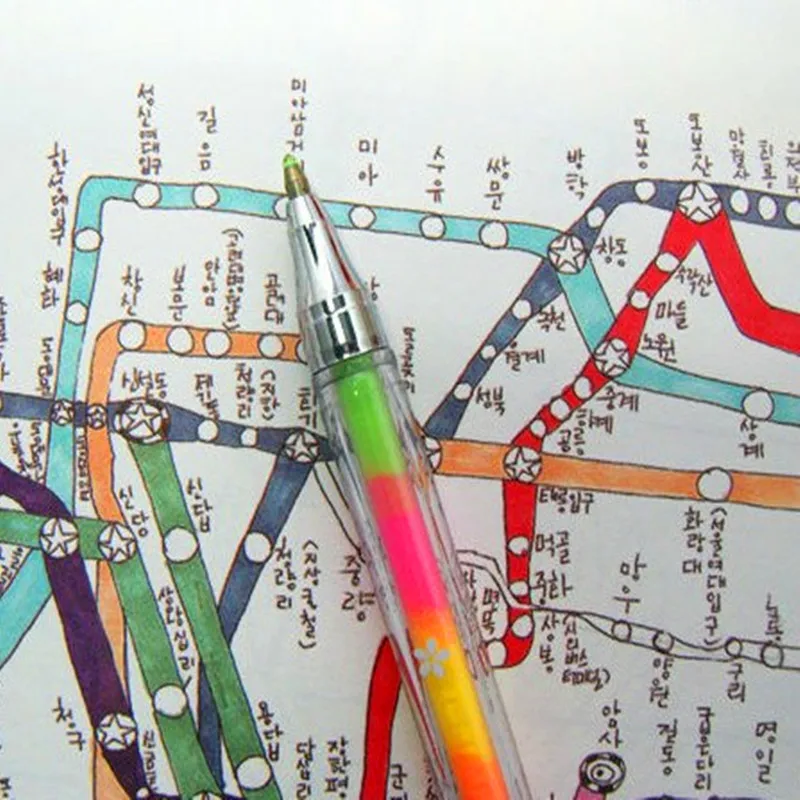 10 шт./лот креативная Радужная гелевая ручка Южная Корея канцелярские товары