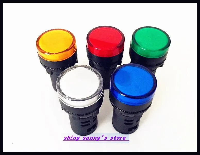 

15PCS/Lot Mixed group of AC/DC110V 22mm Diameter AD16-22 LED Power Indicator Signal Light Lamp Used For AC and DC