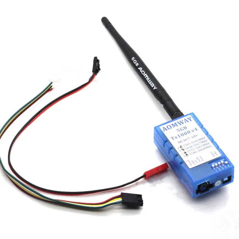 Aomway FPV 5.8Ghz 1000mW 1W 48CH AV Audio Video Transmitter and Receiver with DVR Recorder function | Электроника