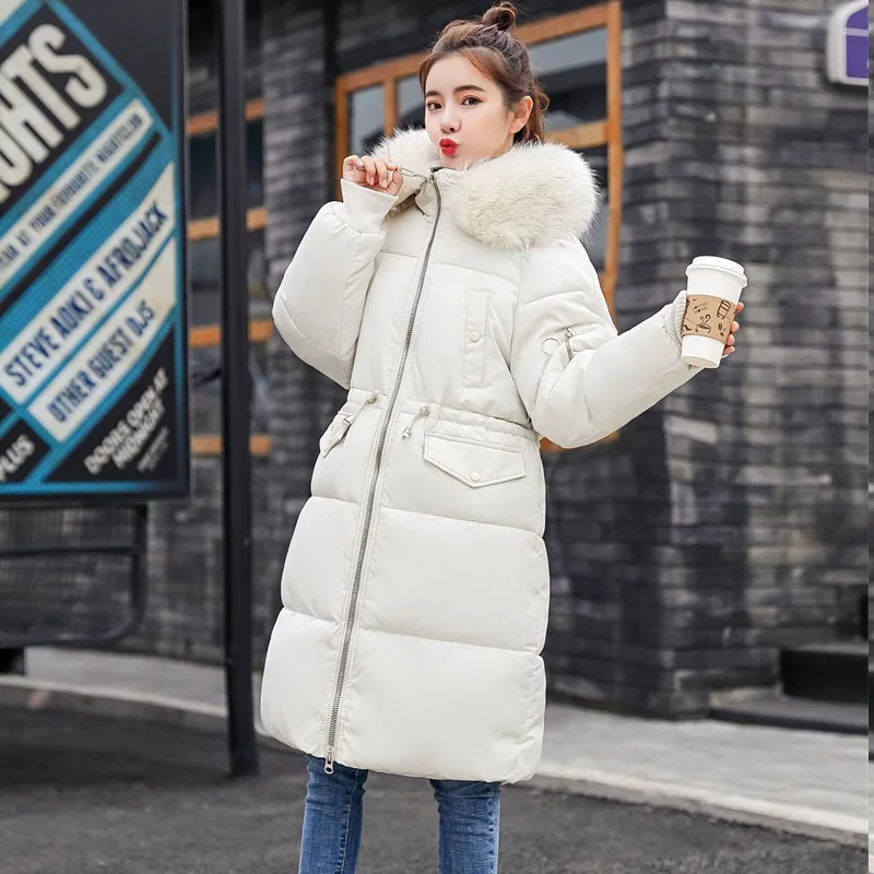 2018 зимнее женское пуховое пальто Модный женский большой меховой воротник утка