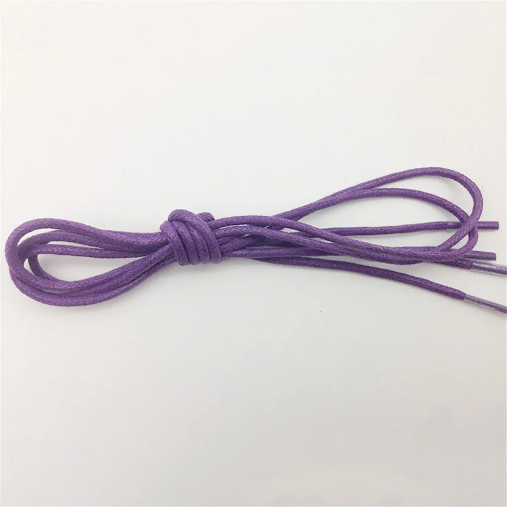 Фиолетовый YJSFG HOUSE 80-120 см круглые Вощеные Цветные шнурки, эластичные шнурки для обуви, шнурки для ботинок - Цвет: Фиолетовый