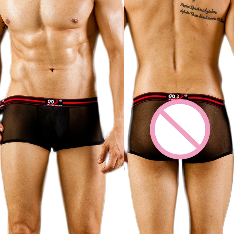 

Мужские прозрачные трусы-боксеры, сексуальное дышащее нижнее белье для геев, 1004 шт., 3 шт./лот