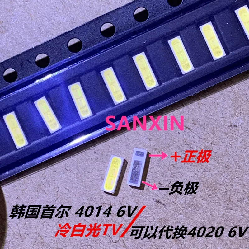 20 шт./лот SMD LED 4014 6 в 1 Вт Холодный Белый Замена 4020 для подсветки телевизора | Лампы и