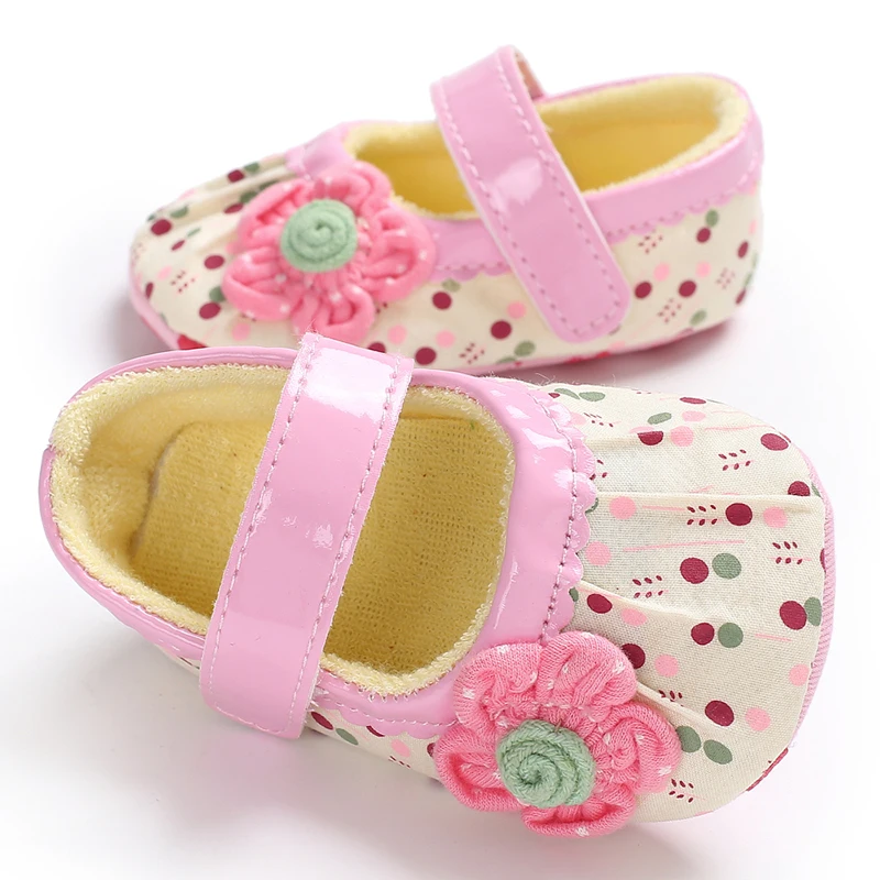

Baby Girls Soft Sole Mary Jane Princess Floral Shoes Anti-Slip Infant Prewalker Dress shoes