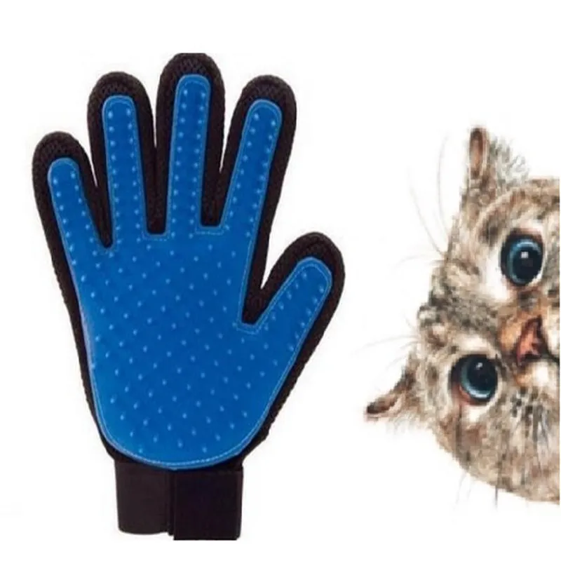 Cat Уход за лошадьми Deshedding кисть перчатки Touch собака нежный эффективный массаж спины мех стиральная купальный гребень ПЭТ-щетка для очистки