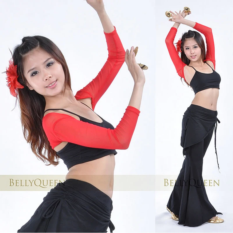 Костюмы для танца живота Наплечные рукава реглан сетчатые тканевые аксессуары