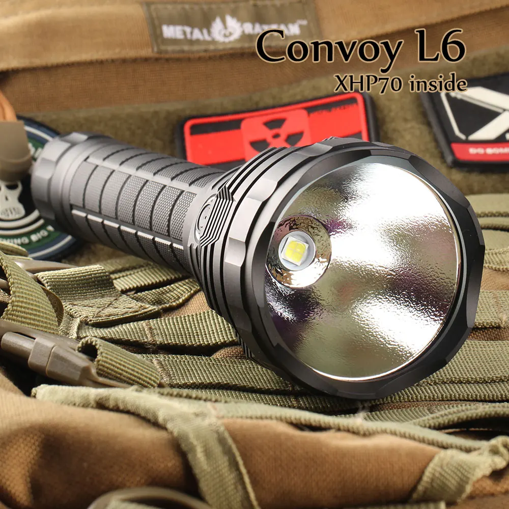 Черный фонарик Convoy L6 светодиод XHP70 внутри|Фонарики и осветительные приборы| |