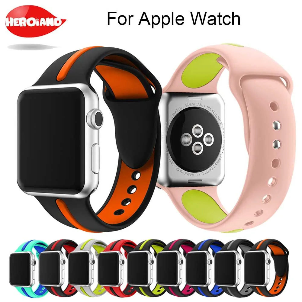 Мягкий спортивный силиконовый сменный ремешок для Apple Watch Series 1/2/3 38 мм 42 наручных