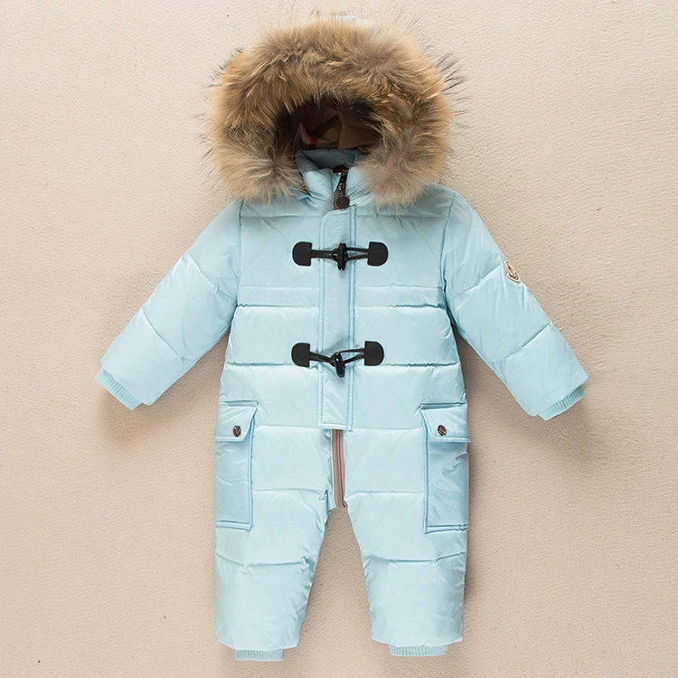 boys 90% white duck down snowsuit fur hooded jumpsuit for girls winter fashion baby girl winter costumes snowsuit warm overalls