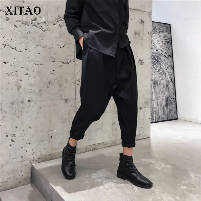 [XITAO] Весна Лето 2019 женские новые Шаровары Корея мода сплошной цвет эластичная