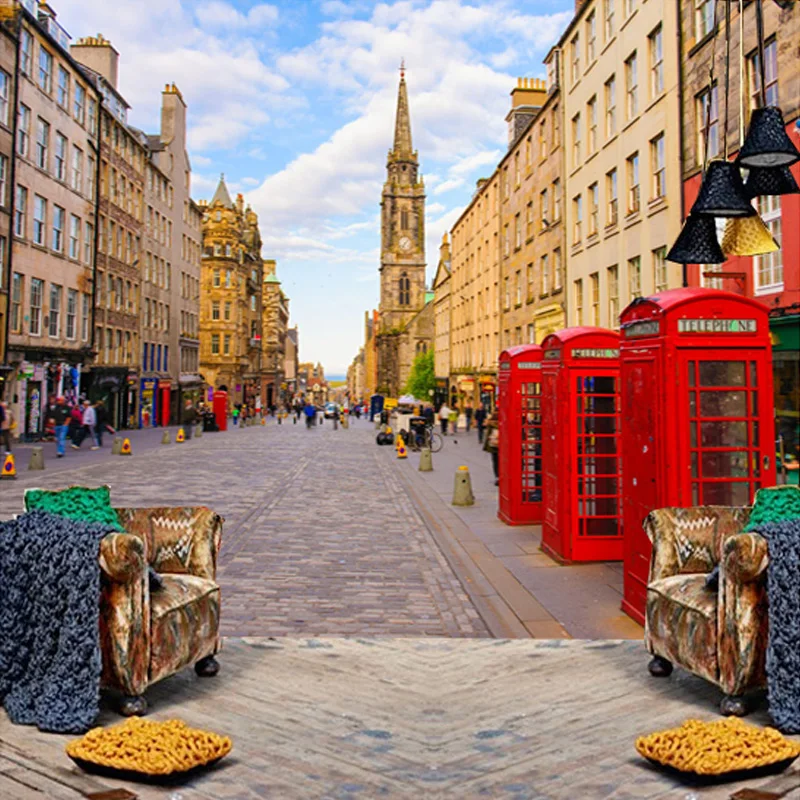 Пользовательские 3D фото обои роспись европейский город улица вид гостиная