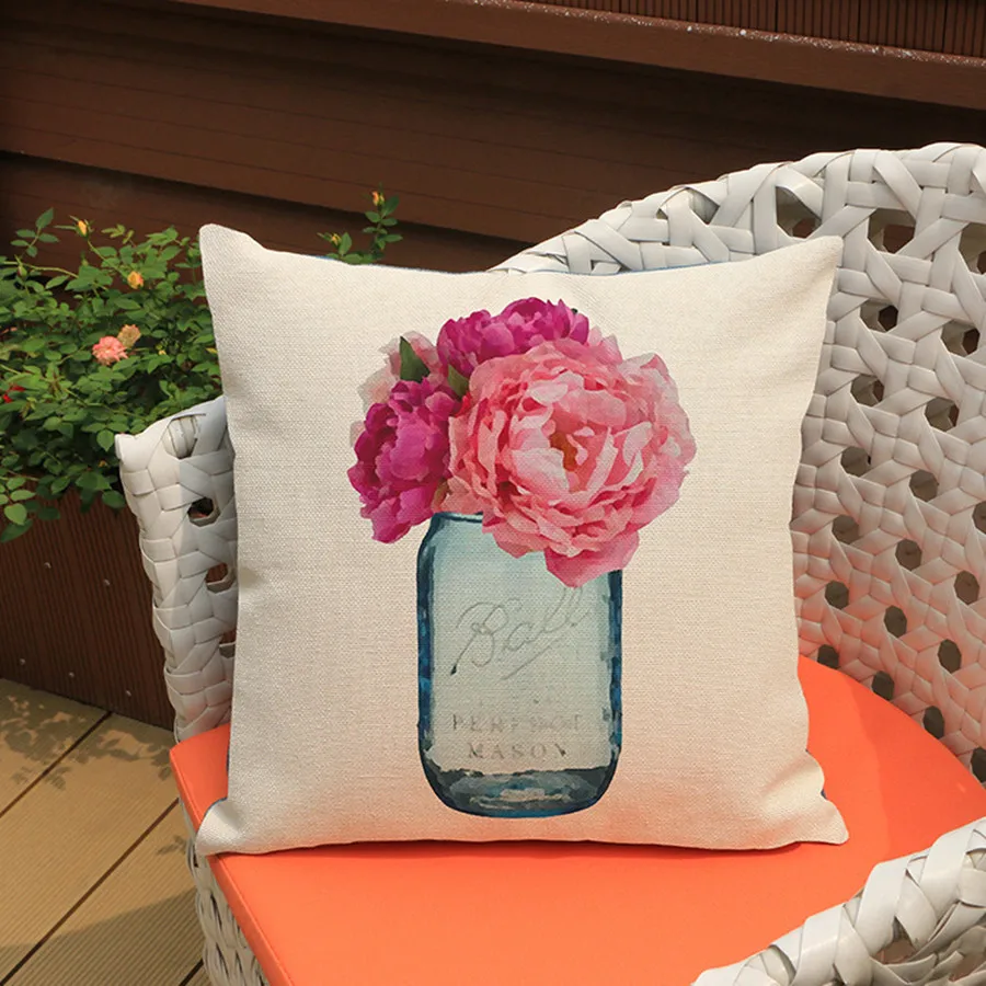 Винтажная Подушка с цветочным и птичьим принтом наволочка искусственная