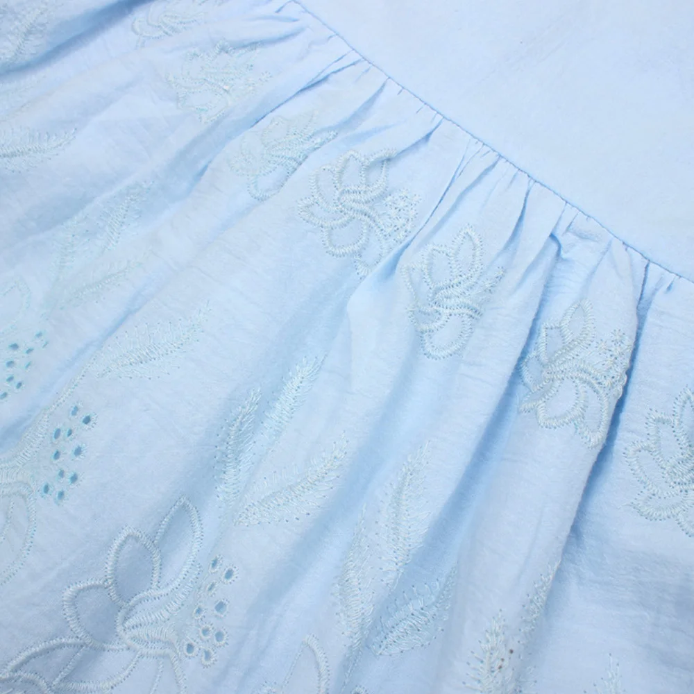 Baby Girl Ruffles Drawstring Bow Clothes Children Embroidery Sleeveless Dresses Kids Backless Crew Neck | Детская одежда и обувь