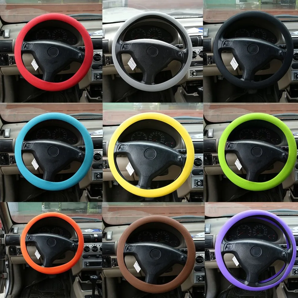 Fashional Decoration New Soft Silicone Steering Wheel Cover Shell Skidproof Odorless Eco-Friendly Protector For Car Hot