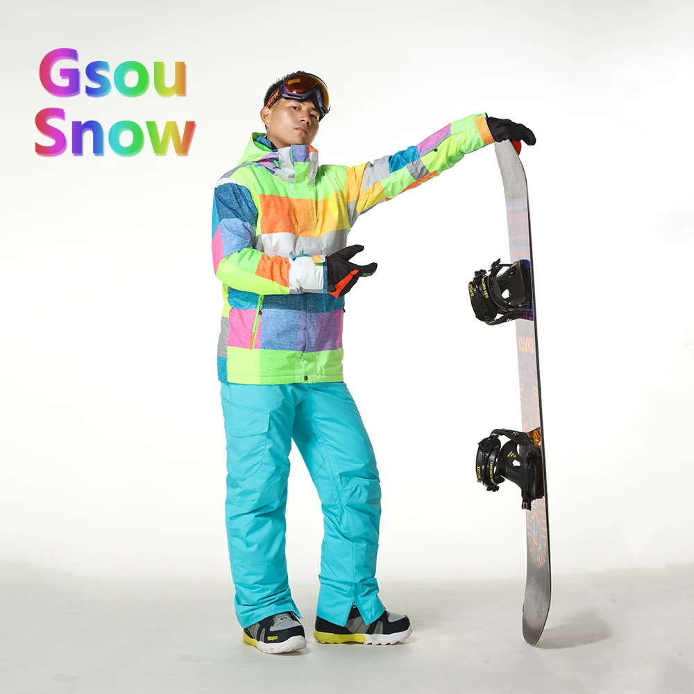 Gsou Sonw Outdoor Sports Winter Men's Skiing Clothing Snowboarding Sets Warmer Ski Jackets Waterproof Pants Suits|suit suit|suit waterproofsuit