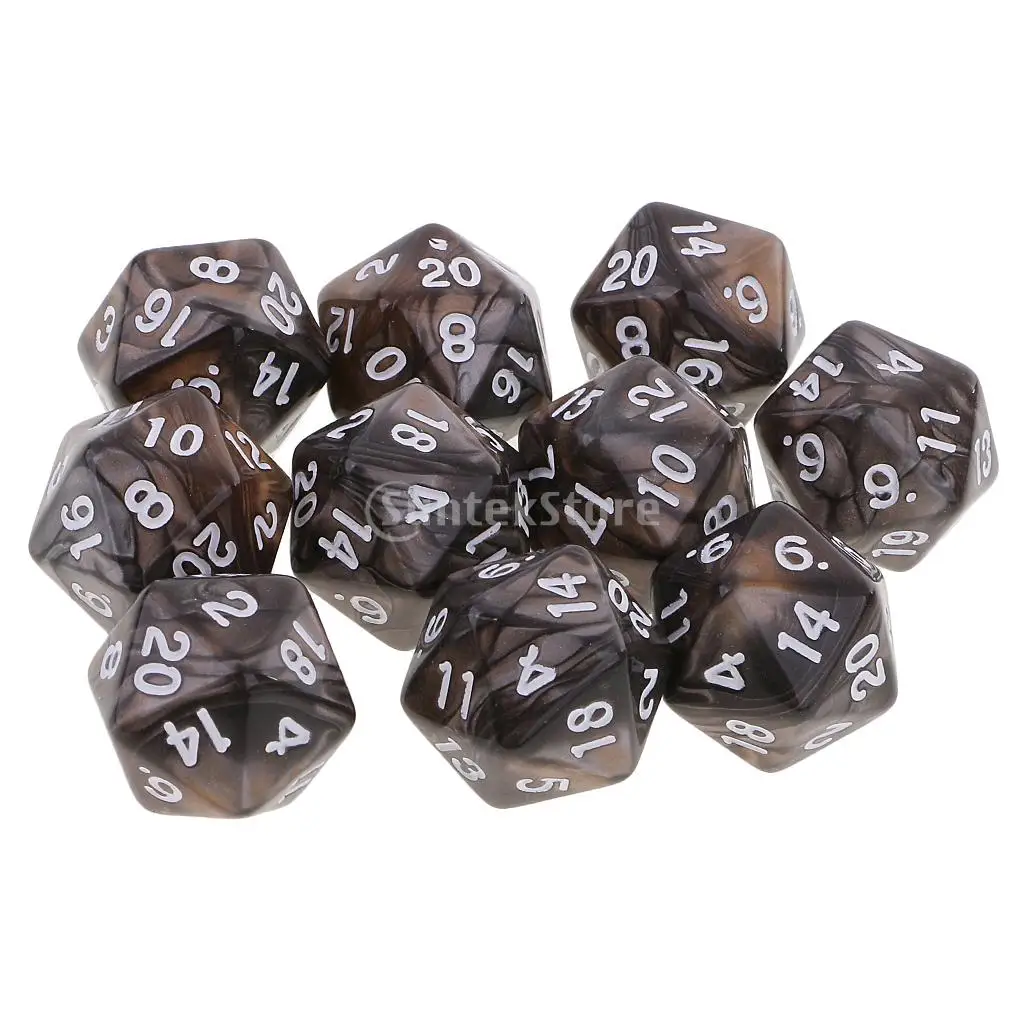 10 шт. 20 сторонних игральных костей D20 многогранные кости для подземей и драконов