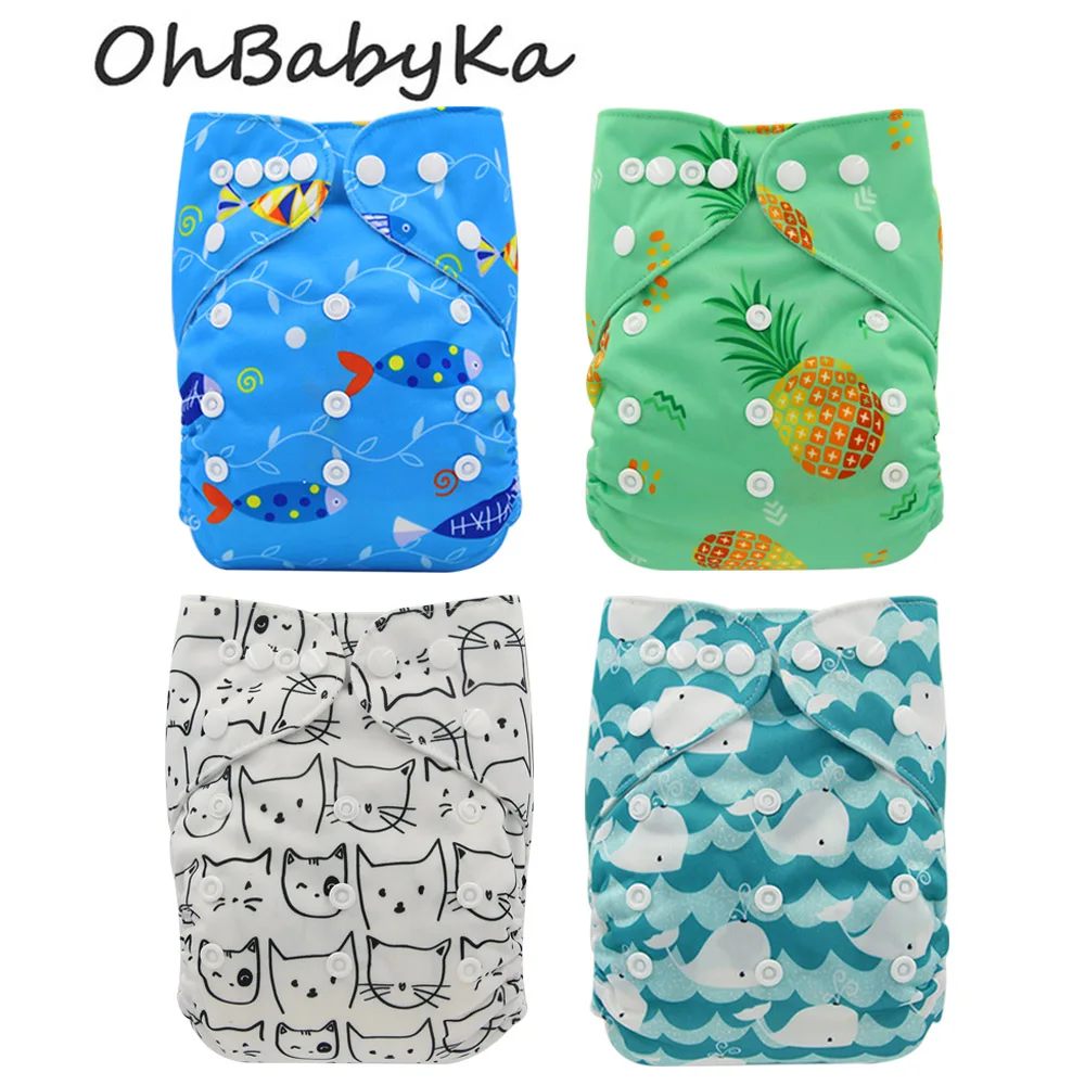 Ohbabyka детские тканевые подгузники, моющиеся многоразовые подгузники, унисекс, для ухода за ребенком, карманные подгузники, регулируемый размер, 29 цветов