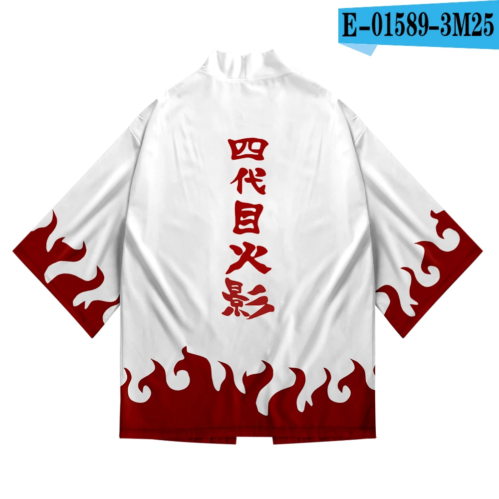 Black Aikooki New Arrival Naruto Kimono Men Fashion Casual Mens kimono Harajuku Style Naruto Anime Kimono Personality Streetwear Tops - Color: Black