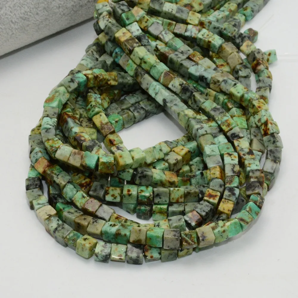 Натуральный африканская бирюза россыпью кубические бусины 6 мм | Украшения и