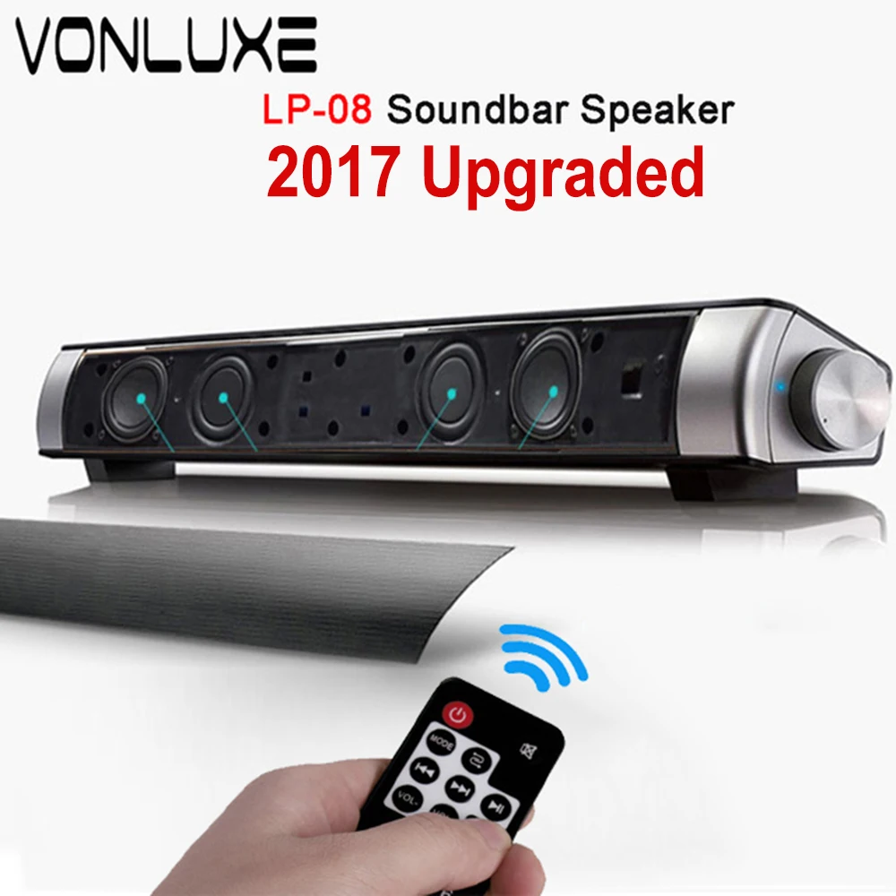 Улучшенная Hi Fi портативная Bluetooth 10 Вт Саундбар с дистанционным управлением