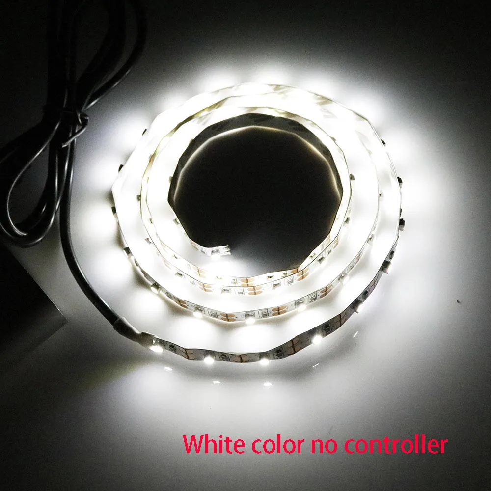 Белый USB Светодиодная лента 5 в 60 светодиодов/м RGB 7 цветов светильник SMD 3528 SMD чип 50-200 см лента для ТВ велосипед задний светильник ing L - Испускаемый цвет: Белый