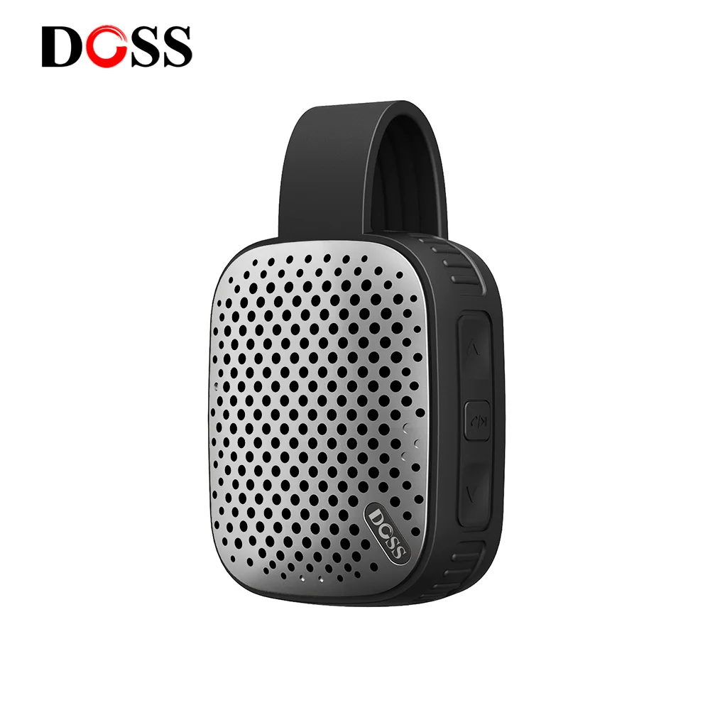 DOSS Мини Открытый Портативный беспроводной Bluetooth стерео динамик с крюком путешественника IPX4 водонепроницаемый пылезащитный Встроенный микрофон