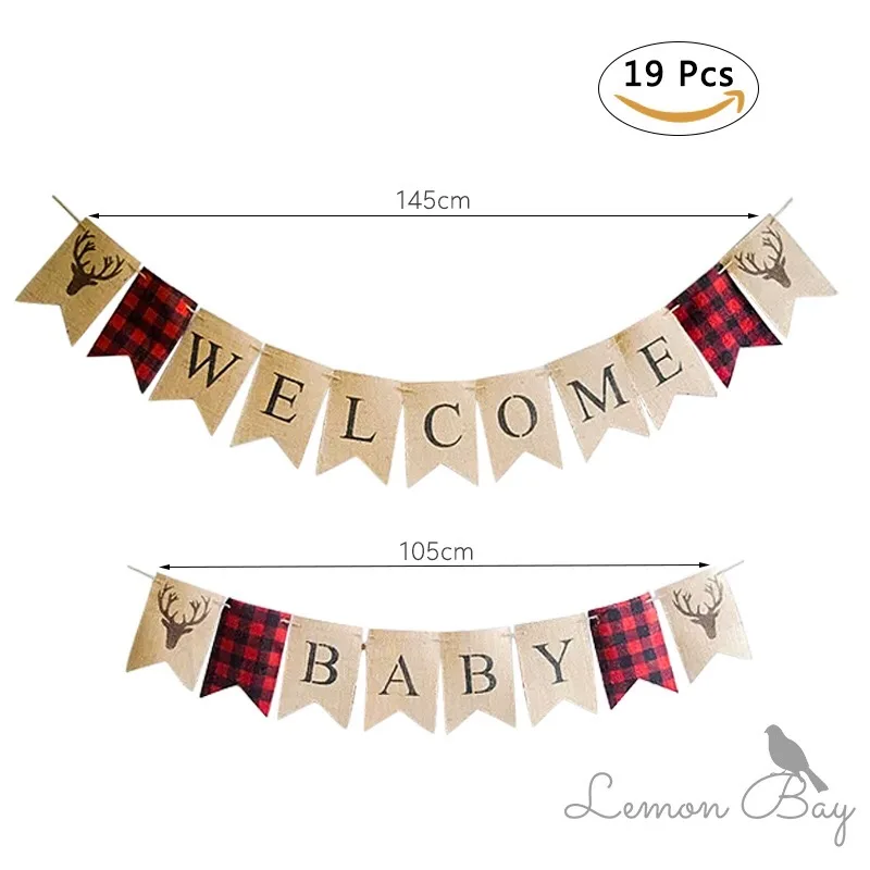 Babyshower лесоруб серии Добро пожаловать украшения для детской вечеринки стены