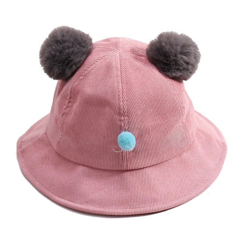 

Baby Hat Baby Hat Winter Kid Girl Children Autumn Winter Outdoor Wild Embroidery Corduroy Warm Fisherman Hat Fashion Baby Caps