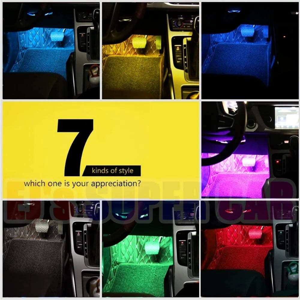 RGB светодиодный Музыка лампы 5 В USB 4*15 S звук активный неоновые автомобиль