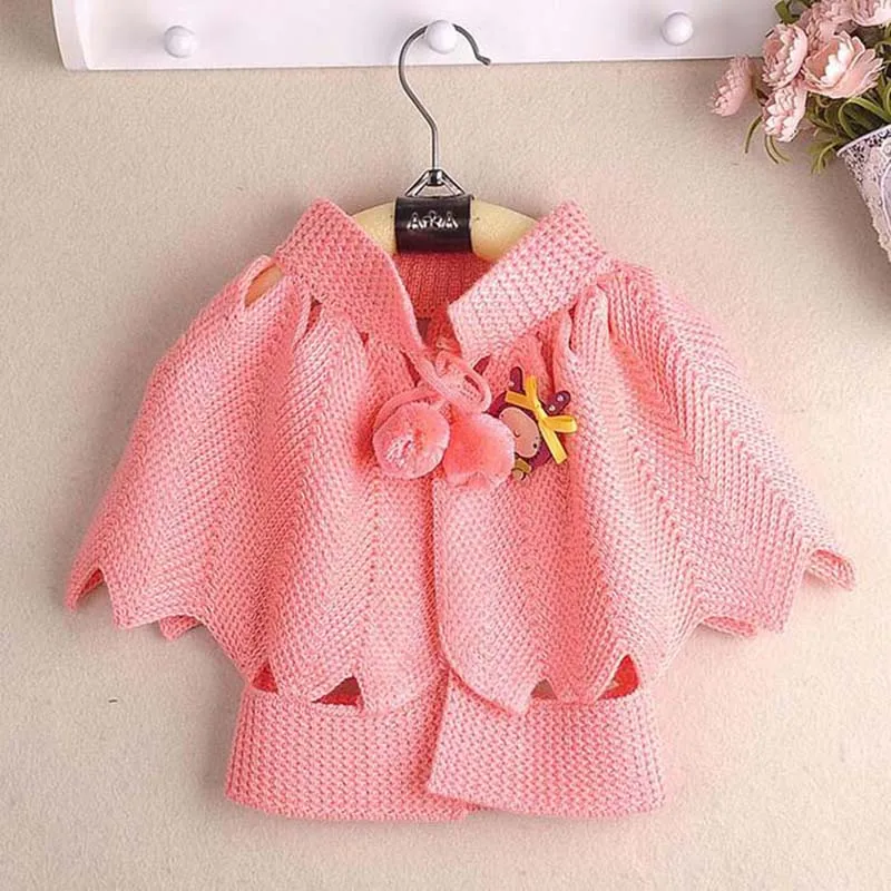 Праздничный вязаный плащ-накидка для маленьких девочек детская одежда детей