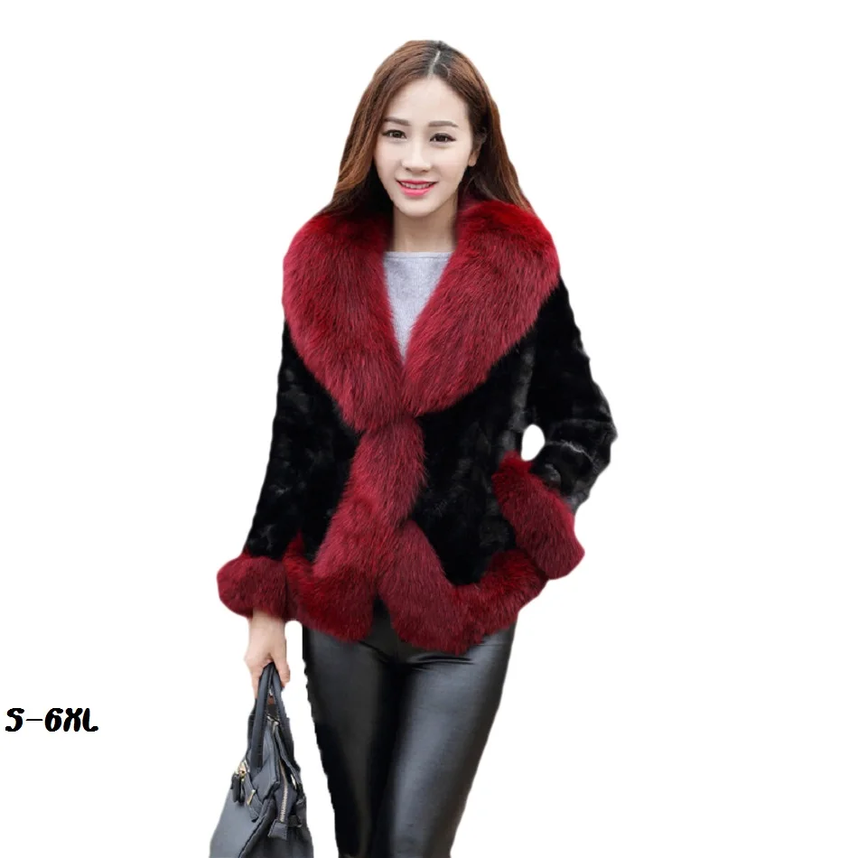 Шуба Новая Женская норковая шуба 2018 модная из искусственного меха пальто