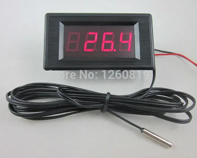Цифровой термометр 12 в пост. Тока с высокой низкой сигнализацией 60 ~ 125 °