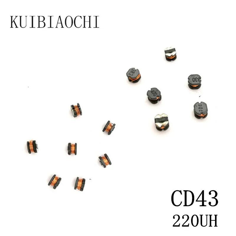 

50 шт./лот SMD силовой индуктор CD43 220UH 221 4,5*4*3,2 мм неэкранированный обмоточный индуктор