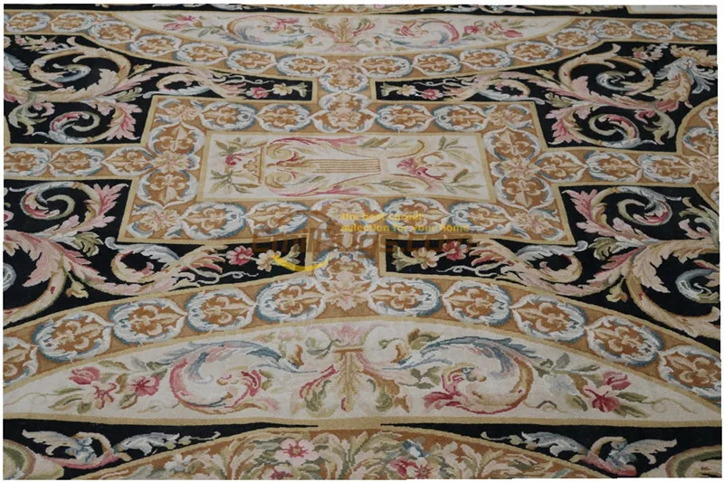 Kopen Handgeknoopt Dikke Pluche Wol Franse Savonnerie Rug Vintage Hand Made Savonnerie Patroon Wol Tapijt Tapijt Nieuwe Aanbieding Museum