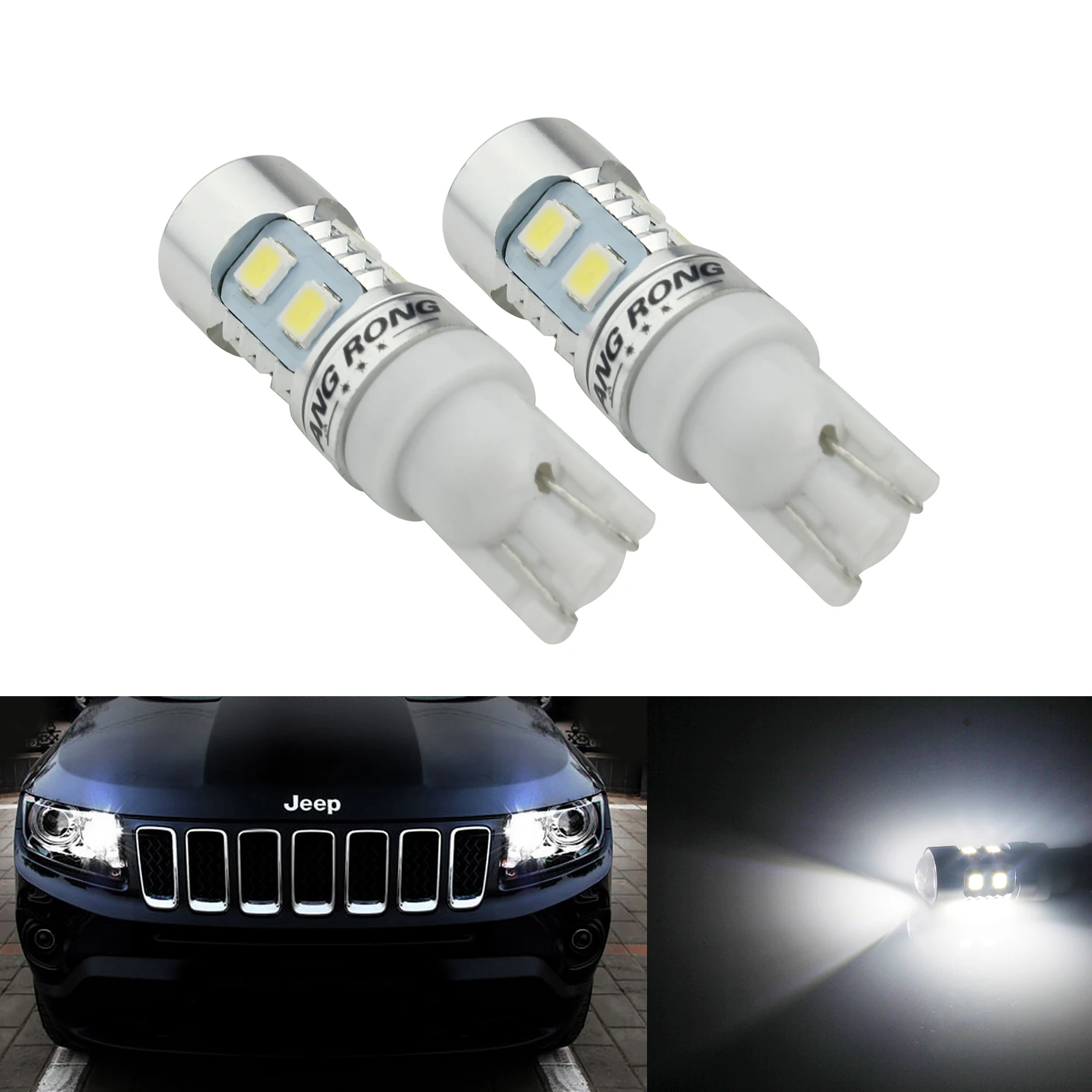Светодиодный индикатор Заднего Хода ANGRONG 2x T10 W5W 194 SAMSUNG 10 SMD|Сигнальная лампа| |