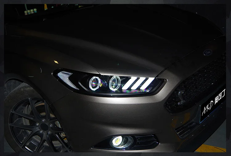 AKD автомобильный Стайлинг Головной фонарь для Ford Mondeo фары 2013- Fusion светодиодный фары DRL D2H Hid динамический сигнал биксеноновый луч