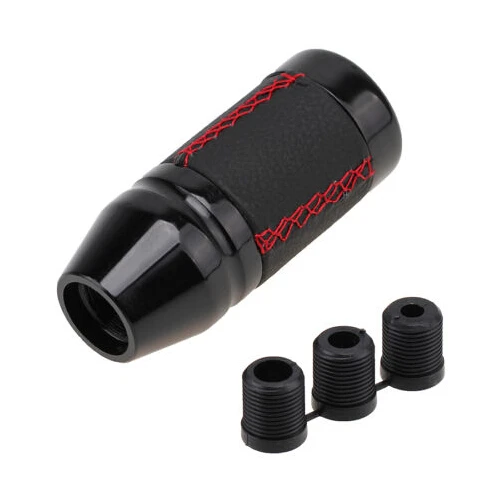 Черная ручная кожаная ручка переключения передач Красная стежка универсальная