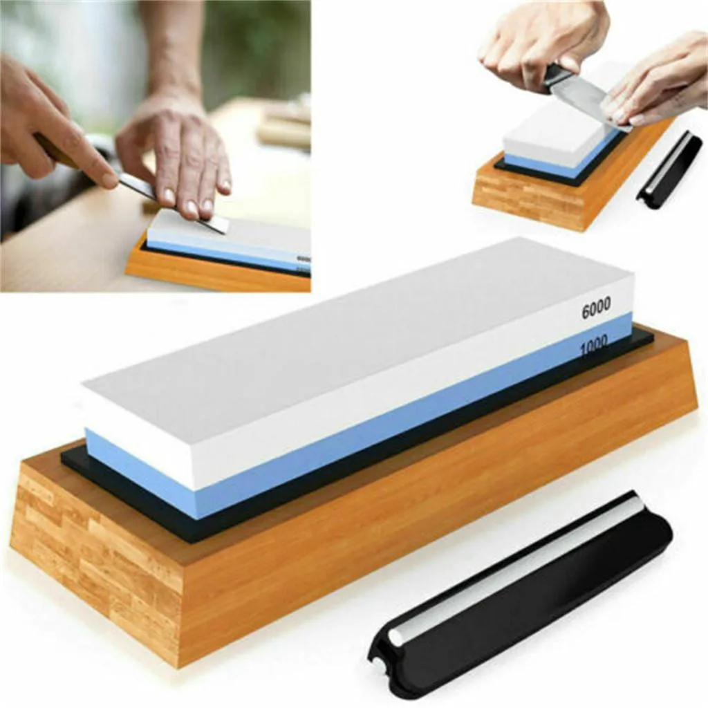Sharpening 1000/6000 Grit Stone Knife Sharpener Professional Kitchen Whetstone Wet Two Sided | Дом и сад