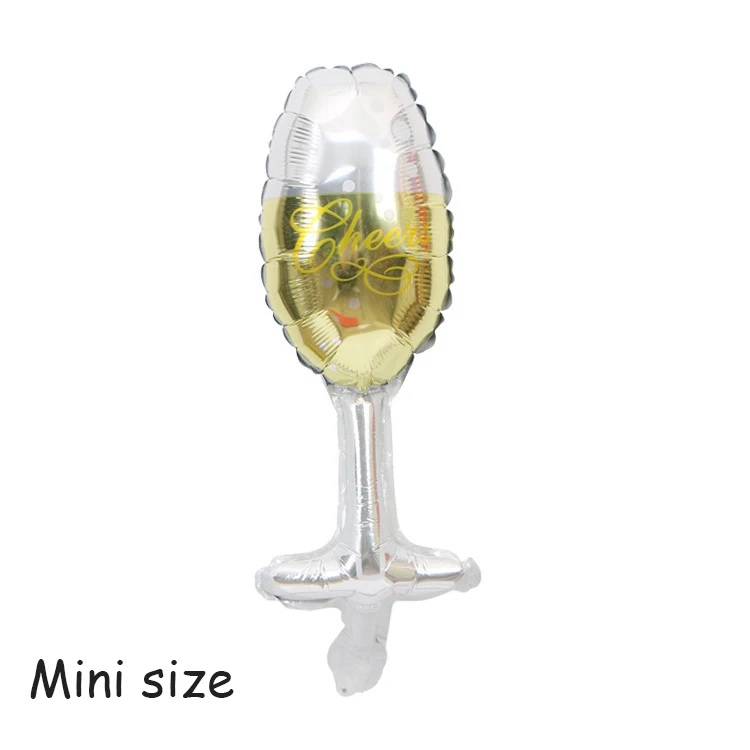 Mini wine glass Винная бутылка бокал для шампанского, Фольга воздушные шары, валентинки Свадебный декор виски пива воздушный шар День рождения украшения свадебные принадлежности - Цвет: Mini wine glass