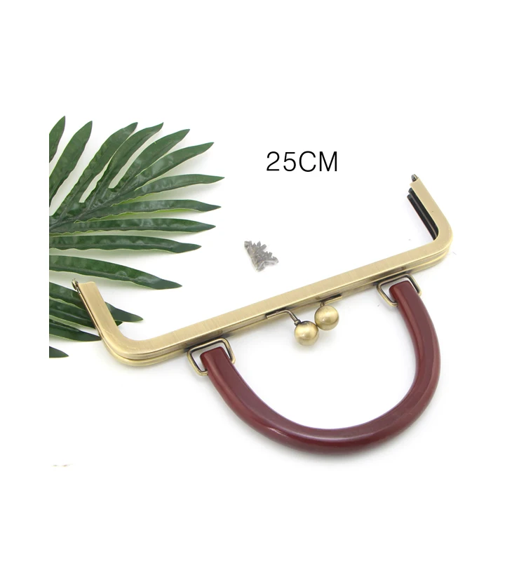 25CM KISSDIY 2 шт./лот 20-25 см Большой размер металлический кошелек рамка деревянная ручка античная бронза винт поцелуй застежка кошелек рамки DIY сумка аксессуар - Цвет: 25CM