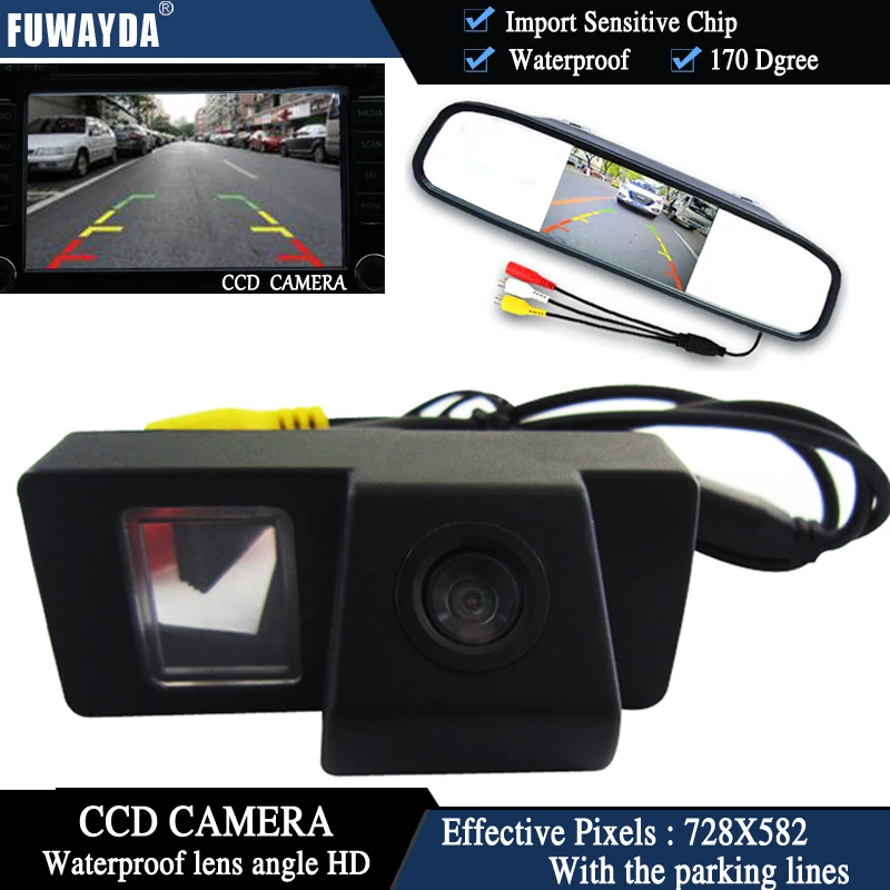 

FUWAYDA Color CCD Chip Car Rear View Camera for TOYOTA LAND CRUISER 200 LC200/Toyota REIZ 2009+4.3 Inch rearview Mirror Monitor