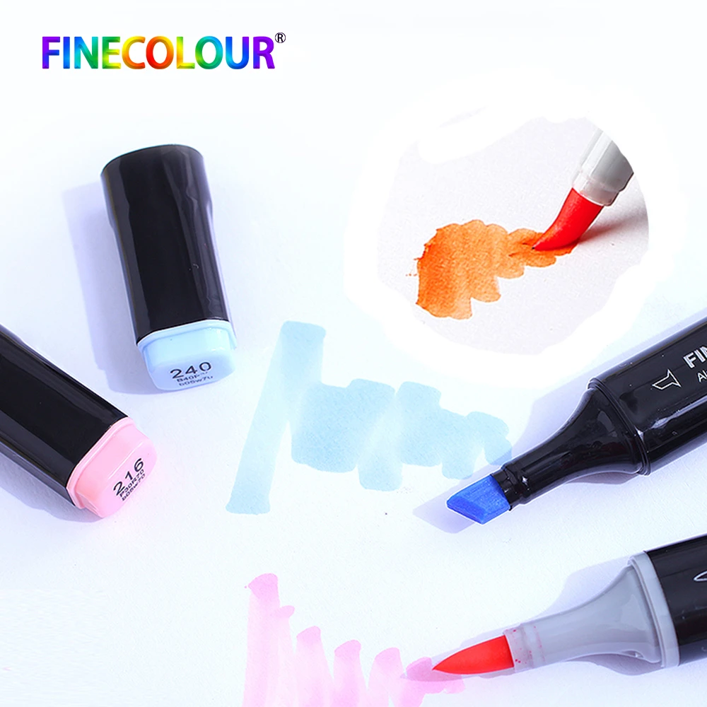 Finecolour EF102 спиртовые чернила двусторонняя мягкая кисть маркер ручка красная серия